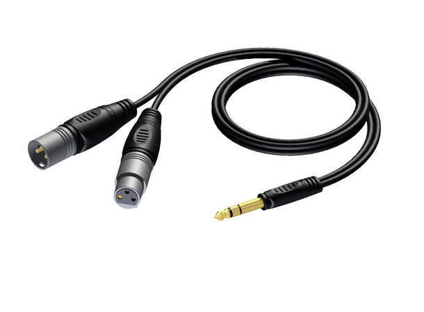 Procab REF709/3 XLR Han and Hun-Jack Han stereo- 3m 